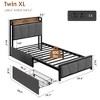 Twin-XL Size Bed Frame with 2 Storage Drawers and Charging Station - 2 of 4