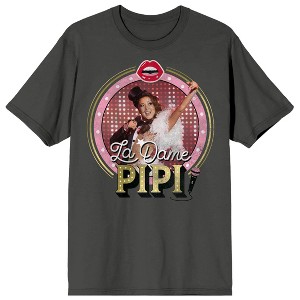 Emily In Paris La Dame Pipi Crew Neck Short Sleeve Charcoal Women's T-shirt - 1 of 3