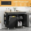 Acekool Rolling Kitchen Island with Power Outlet, Drop Leaf, Trash Cabinet, Spice Rack, Towel & Knife Holder, Storage Cart 45.3in - 3 of 4