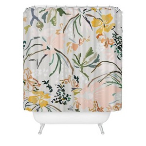 Deny Designs Danse De Lune Wallpaper Poem Shower Curtain: Abstract Woven Polyester, Machine Washable - 1 of 3