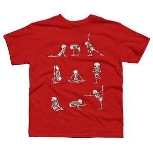 Boy's Design By Humans Skeleton Yoga By huebucket T-Shirt - 1 of 3