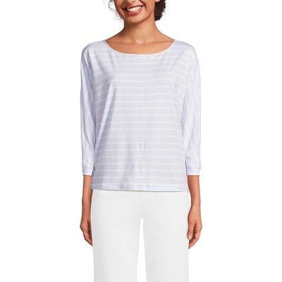 Lands' End Women's Lightweight Jersey Boatneck Dolman Sleeve Top