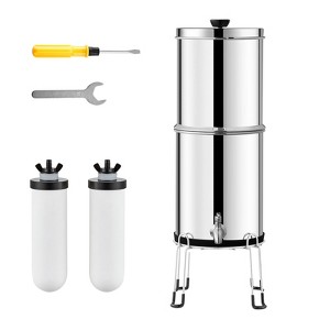 VEVOR Gravity-fed Water Filter System, 2.25G 304 Stainless-Steel Countertop Water Filtration System, Reduces Lead and up to 99% of Chlorine - 1 of 4