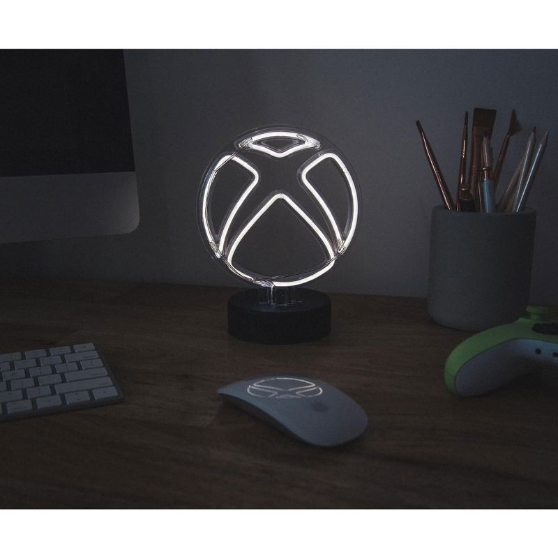 Ukonic Xbox Logo Battery-Powered White Neon Desk Lamp Light | 8 Inches Tall, 5 of 7