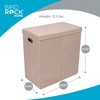 BirdRock Home Double Laundry Hamper with Lid and Removable Liner - Cream - 2 of 4