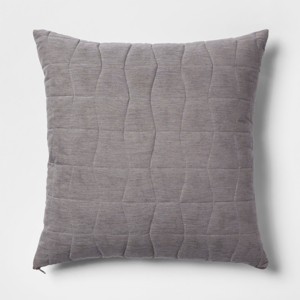 Quilted Geo Oversize Square Throw Pillow Gray - Project 62