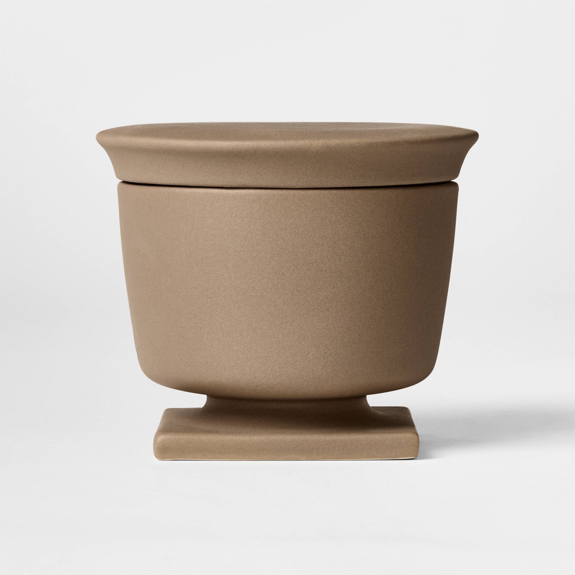 4.375"x5.125" Raw Ceramic Pedestal Canister - Threshold™ designed with Studio McGee