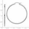 Black Bow Jewelry 2mm, 14k White Gold Classic Round Hoop Earrings, 45mm (1 3/4 Inch) - 4 of 4