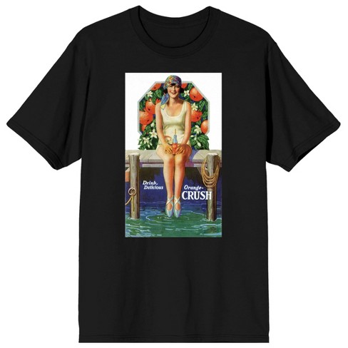 Orange Crush Woman On Bench Drink Delicious Orange Crush Men's Black T-shirt - image 1 of 3