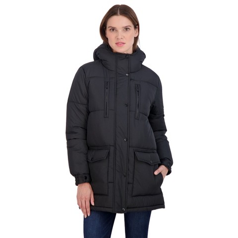 Sebby Women's Winter Puffer Parka Coat - S.E.B. By SEBBY Black Large