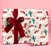 Big Dot of Happiness Christmas Cowboy Wrapping Paper, Holiday Gift Wrapping Paper Roll, Pink Cowgirl Western Gift Wrapping, 24 in x 7 feet, 1 Roll - 2 of 4