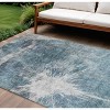 Teal Blue Navy Blue And Gray Abstract Washable Indoor Outdoor Area Rug - 2 of 4