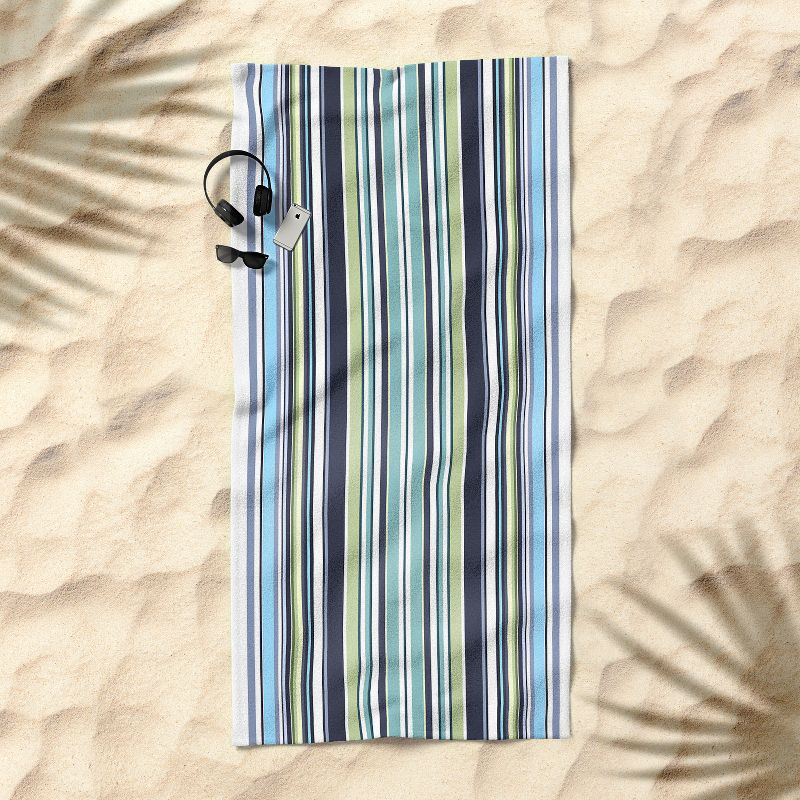 Sheila Wenzel-Ganny Lavender Mint Blue Stripes Beach Towel - Deny Designs, 2 of 3