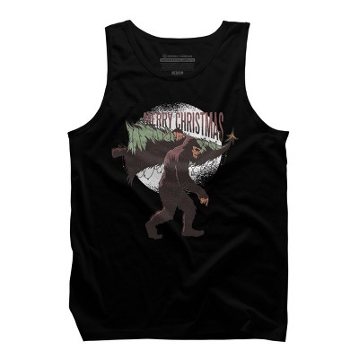 Men's Design By Humans Christmas Bigfoot By ArtStyleAlice Tank Top