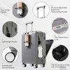Sevobal Luggage Front Opening 20-Inch Carry-On Luggage with Expandable Travel Bag Set, Abs Hard Shell Two-Piece Suitcase Set, Gray, 14"*8"*21.6" - 3 of 4