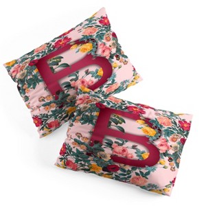 Deny Designs Standard Burcu Korkmazyurek Summer Botanical Monogram Pillow Shams - 1 of 3