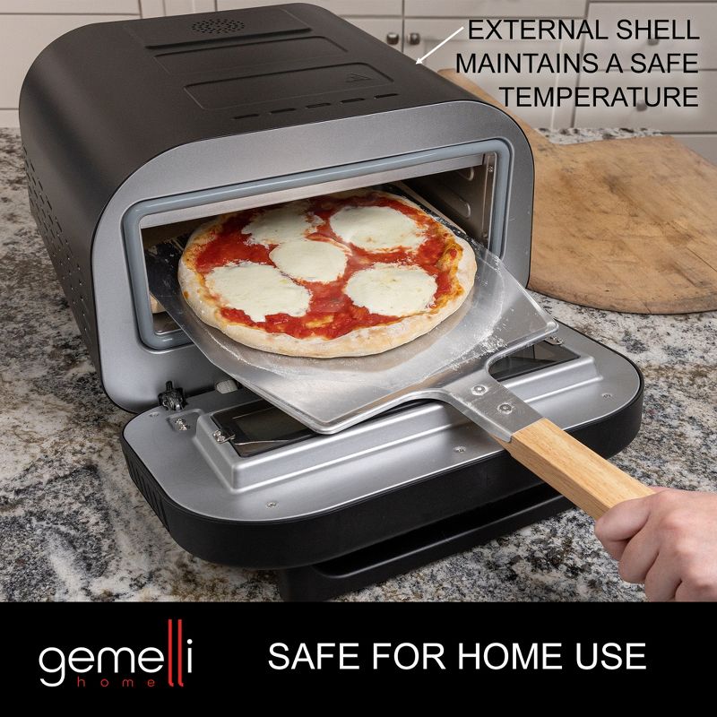Gemelli Home Pizza Oven, Electric Indoor & Outdoor Pizza Maker, Countertop Pizza Oven w/ 6 Preset Functions, 5 of 7
