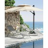 Set of 2 Outdoor Patio Chaise Lounge, 3 Pieces Pool Lounge Chairs with Arm & Side Table, Beach Sunbathing Lawn Chairs for Outside - 4 of 4
