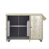 Rolling Kitchen Island, with Spice Rack, Towel Rack, Open Side Racks, Power Outlet and Storage Drawers, Multiple Design Styles and Color Combinations - 4 of 4