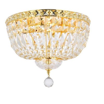 Tranquil Gold Flush Mount with Clear Royal Cut Crystal