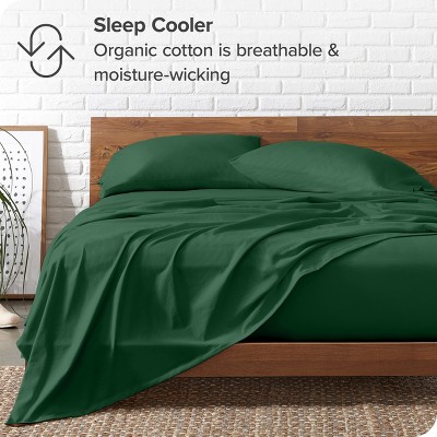 Organic Cotton Jersey Full Sheet Set in Forest Green