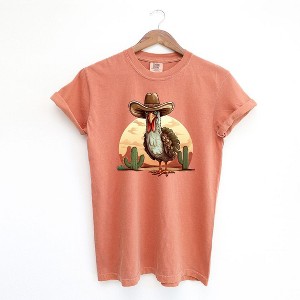 Simply Sage Market Women's  Garment Dyed Graphic Tee Turkey Bird Western - 1 of 2
