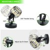 Runesay Rustic Cage Wall Spotlight Fixture, Adjustable Heads Wall Sconce, Wall Lamp with Plug in Cord and On/Off Switch E12 Base - 3 of 4