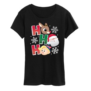 Women's - Rudolph - Rudolph Ho Ho Ho Short Sleeve Graphic T-Shirt - 1 of 4
