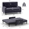 UNISOAR Queen Sleeper Sofa Bed Couch, Pull-Out Feature, 5 Adjustable Backrest, Removable Armrests, Ottoman & Storage for Living Room, Black/Beige/Gray - 3 of 4