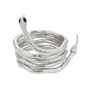 Punk Alloy Snake Wrap Necklace - Unisex Rattlesnake Design Choker, Individualistic Multi-Wear Style for Bold Personal Expression - 1 of 4