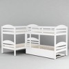 Twin Over Twin L-Shaped Bunk Bed with Trundle, Solid Pine Wood Frame, Convertible Design, No Box Spring Needed - 3 of 4
