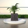 LeisureMod Verdura Square Dotted Black Fiberstone Planter Pot with Drainage Holes, Weather-Resistant for Indoor/Outdoor Use - 2 of 4