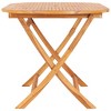 Dining Table Natural Teak Solid Teak Wood 63x31.5x29.5 in - 3 of 4
