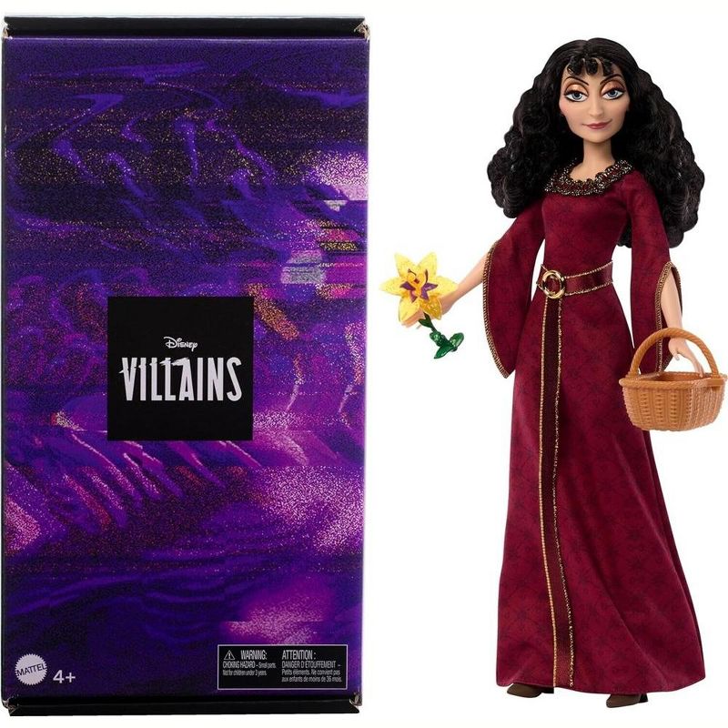 Mattel Disney Villains Mother Gothel Fashion Doll with Removable Outfit and Basket & Flower Accessories, 2 of 8