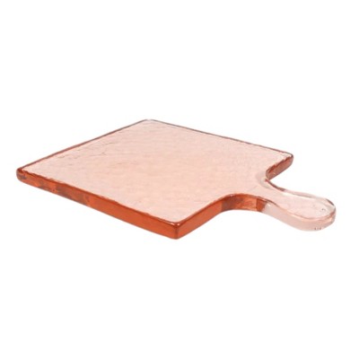 Slickblue Glass Serving Board with Hammered Texture - 7x10”, Dishwasher Safe, Available in Smoke/Blush/Clear
