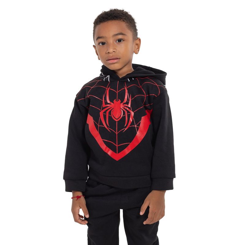 Marvel Avengers Spider-Man Miles Morales Baby Fleece Pullover Hoodie and Jogger Pants Outfit Set Toddler to Big Kid, 5 of 8