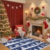 Christmas Area Rug, Reindeer Print Washable Soft Carpet with Non Slip Backing, Low Pile Stain Resistant Floor Mat for Living Room, Bedroom - 2 of 4