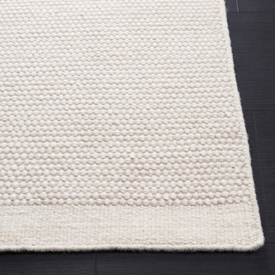 Ivory Hand-Knotted Wool 6' x 9' Rectangular Area Rug