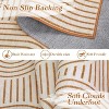 Abstract Washable Area Rug Non-Slip Throw Rug with Rubber Back, Low Pile Stain Resistant Boho Geometric Carpet for Living Room, Bedroom Dining Room - 3 of 4