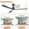 Parrot Uncle 52" Modern LED Ceiling Fan with Light and Remote 3 Blades - 4 of 4