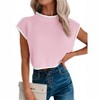 Clearlove Womens Summer Cropped Sweater Vest Trendy Cap Sleeve Crop Tops Crew Neck Loose Knit Tank Top - 3 of 4