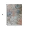 Copper And Navy Blue Abstract Washable Indoor Outdoor Area Rug - 3 of 4