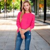 Anna-Kaci Women's Long Sleeve Waffle Knit Top with Front Pocket Detail - 2 of 4