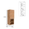 Vynxaria Bathroom Cabinet with Single Door, Two Interior Shelves, and Two External Shelves, Stylish and Functional in Black Finish - 3 of 4