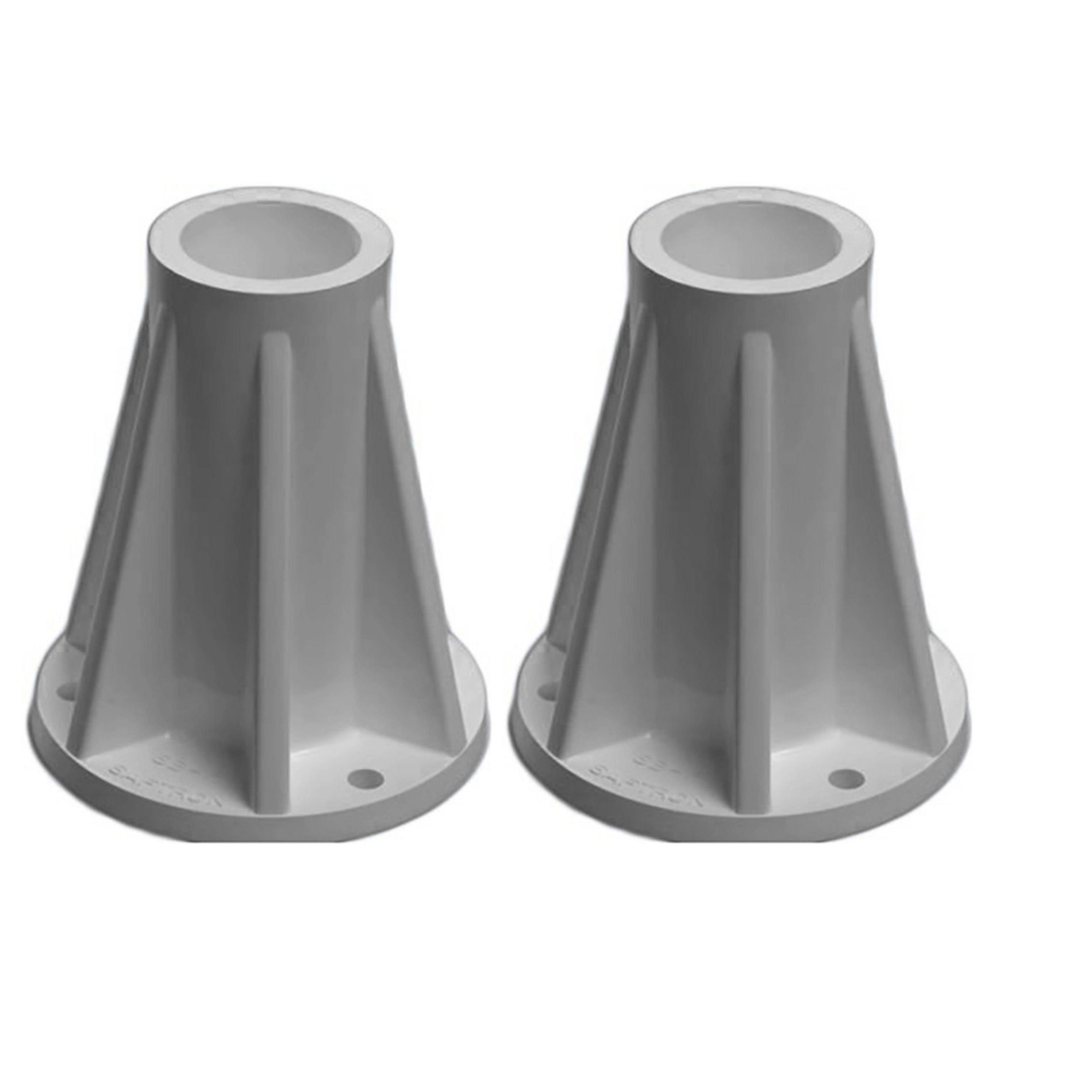 Saftron 6 Inch Mount for 1.9 Inch OD Swimming Pool Ladder or Rail, Gray (2 Pack)