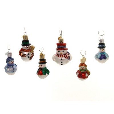 Old World Christmas 2.5 Inch Mini Snowman Set Ornaments Frosty  St/6 Tree Ornament Sets