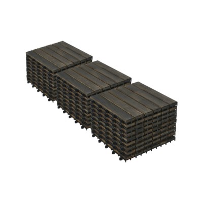Syemin Carpet Tiles 30 PCS Garden Patio Floor Tiles, Square Outdoor Flooring for Patio, Pool Side, Composite Interlocking Deck, Brown, 12"*12"*0.75"