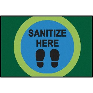 Carpets for Kids Sanitize Here Dot Mat Classroom rug, Rectangle, Green - 1 of 4