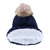 CTM Women's Metallic Shimmer Winter Knit Lined Beanie with Pom - 2 of 4