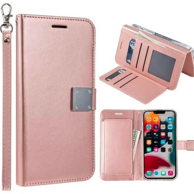 Entronix Case Compatible with Galaxy S23 - Foldable Leather Wallet, Card Holder & Lanyard
